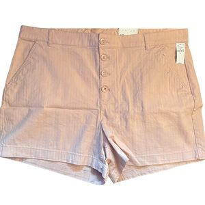 OLD NAVY High Rise Pink Exposed Button Fly Cotton Shorts